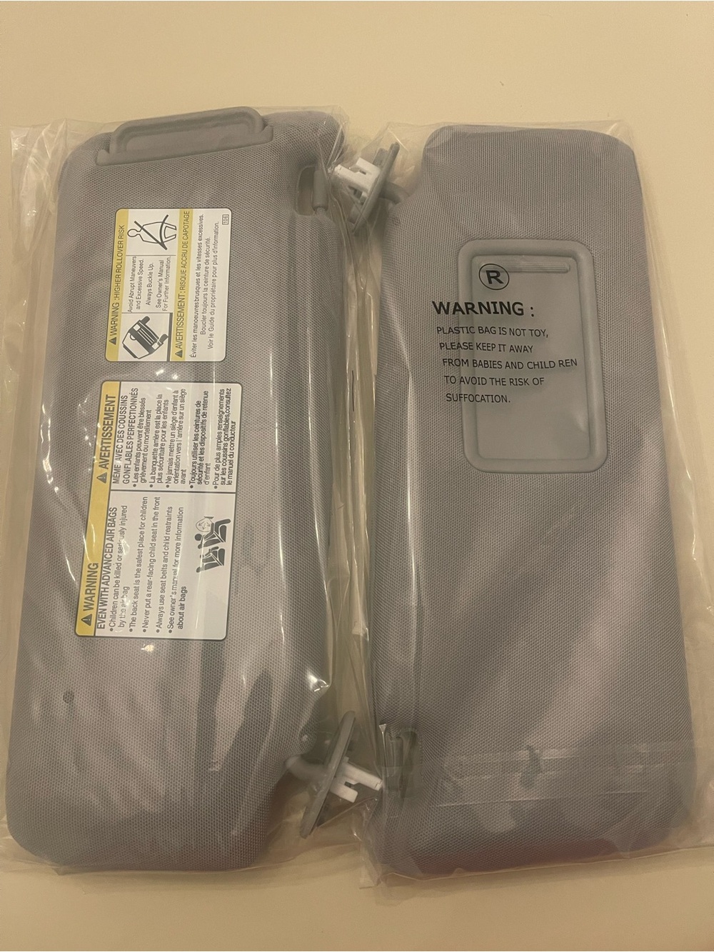 Left Driver & Right Passenger Side Sun Visor for 2010-2023 Toyota 4Runner Grey